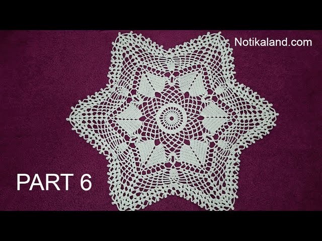 CROCHET How to crochet  lace doily tutorial Part 6, 20 - 22  round
