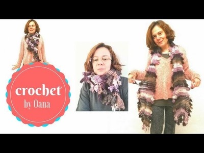 Crochet lace&filet scarf by Oana