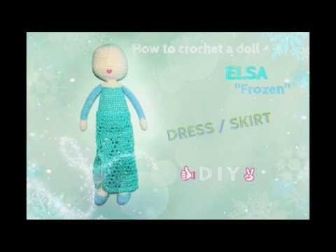 Crocheted ELSA "Frozen" - DRESS. SKIRT TUTORIAL
