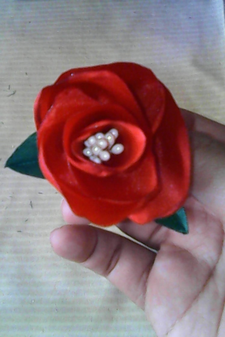 DIY-cara membuat bunga mawar dari kain satin-how to make satin roses