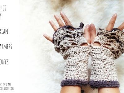 DIY CROCHET wrist warmers 2017. Crochet Beautiful Victorian style fingerless gloves
