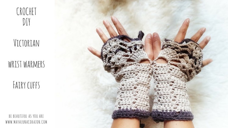 DIY CROCHET wrist warmers 2017. Crochet Beautiful Victorian style fingerless gloves