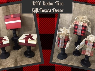 DIY Dollar Tree Christmas Giftbox Decor