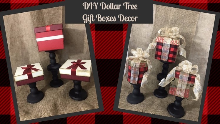 DIY Dollar Tree Christmas Giftbox Decor