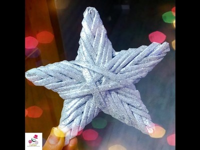 DIY Paper Wicker Star | Newspaper Weaving Star | Christmas Star Decoration | DIY CraftsLane