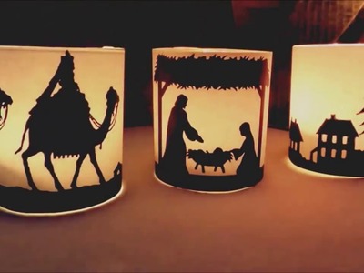 Easy ideas DIY for Christmas decor -  Nativity candleholder - Crazy about DIY