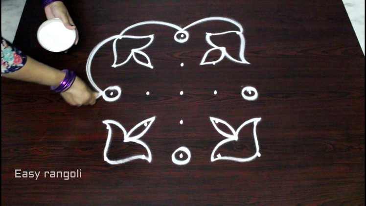 Easy muggulu rangoli designs with 5x5  dots || kolam designs with dots || easy rangoli designs