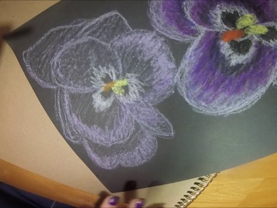 Flower Oil Pastel Drawing