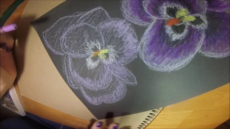 Flower Oil Pastel Drawing