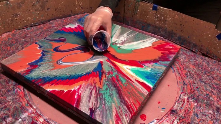 Fluid Painting on a New Level!! Acrylic Pour Painting using a Spin Table?? You gotta see this one!!