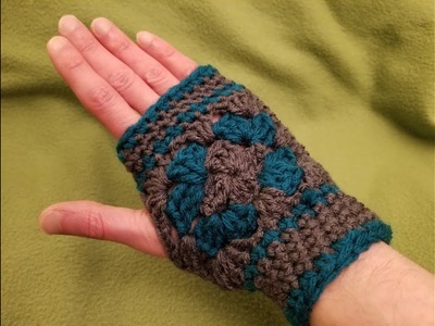 Granny Fingerless Mitts Crochet Tutorial!