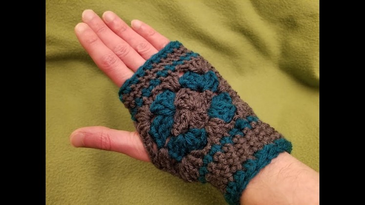 Granny Fingerless Mitts Crochet Tutorial!