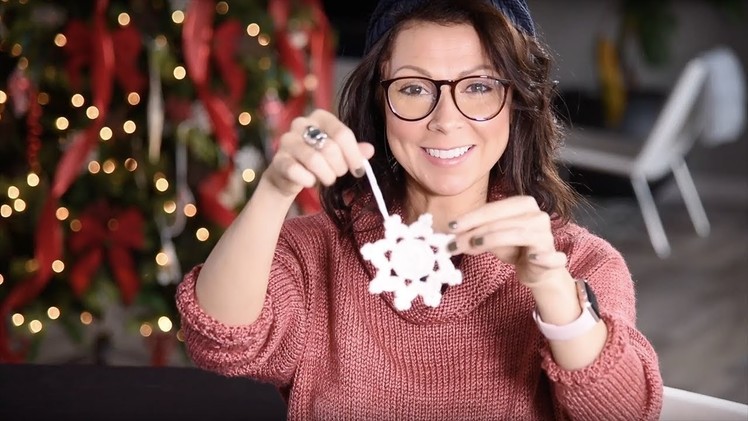 How to Crochet a Snowflake Ornament V2