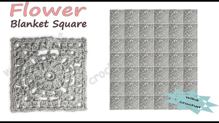 How to crochet Lace  Granny Square Flower Square Flower blanket square  Wika crochet