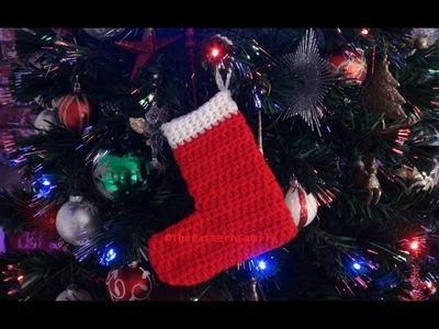 How to Crochet Medium Christmas Stocking Pattern #177│by ThePatternfamily