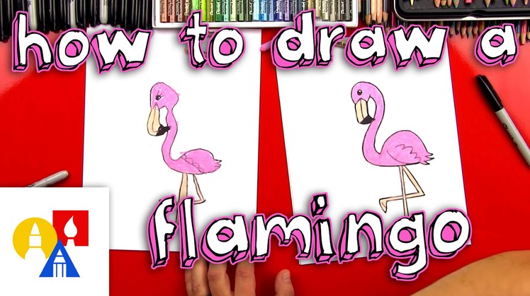How To Draw A Cartoon Flamingo