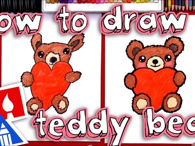 How To Draw A Teddy Bear Holding A Heart