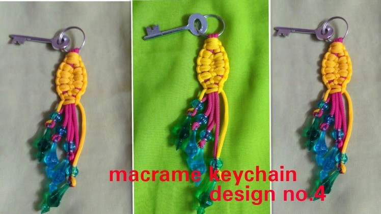 How to make macrame keychain simple design.