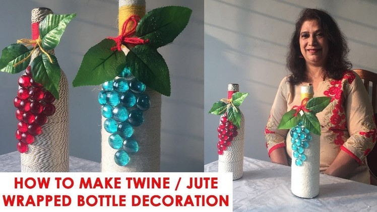 How to Make Twine Wrapped Bottle Decoration | Seema's Art