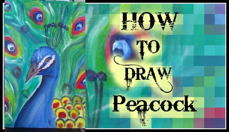 How to paint a peacock with acrylic color tutorial for beginners