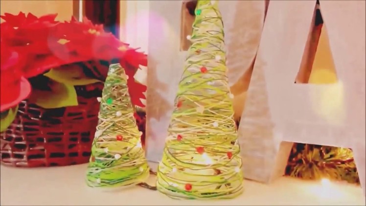 Inexpensive ideas DIY for Christmas decor - XMAS tree made with thread