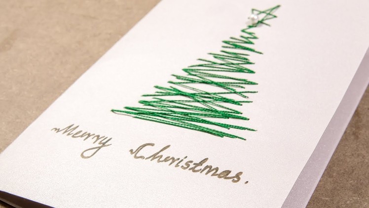 Kids DIY Ideas: Christmas Greeting Cards with Threads