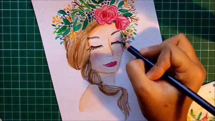 Let's Draw Something | Girl & Flower Crown | Time-Lapsed Watercolor Illustration ~ Paper Bound Love