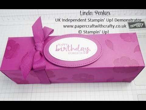 Long Hand-Stamped Fold Flat Box made with A4 card stock from Stampin' Up!