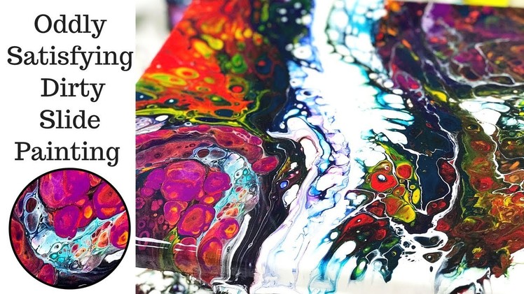 Oddly Satisfying Dirty Slide Painting Technique with Fluid Acrylic Pouring