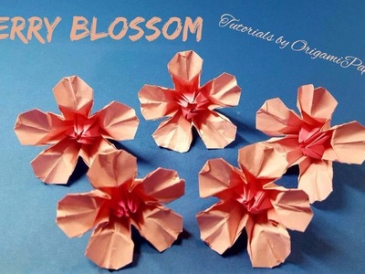 Origami Cherry Blossom.Sakura Flower ( Hoa Anh Đào )  ???? Tutorial By OrigamiPaperCraft