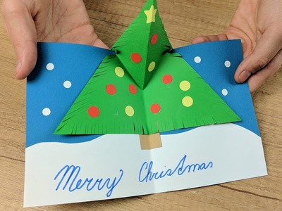 Pop up Christmas tree gift card craft