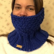 Royal blue neck warmer/cowl.  Wear it up around your face for extra warmth or folded down.  Very soft