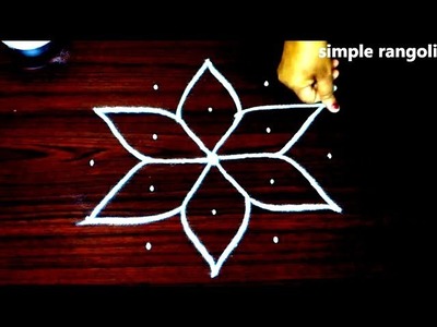 Simple and easy rangoli designs with 5x3 dots || kolam designs for new year || muggulu designs