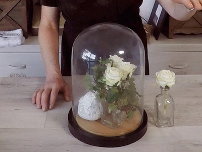 Simple Roses and Birds into a Glass Dome