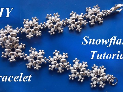 Snowflake beaded bracelet - tutorial