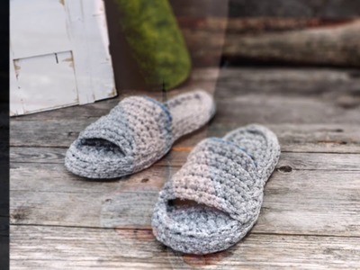 Spa & wellness slippers in women and men sizes, made entirely in T-shirt yarn