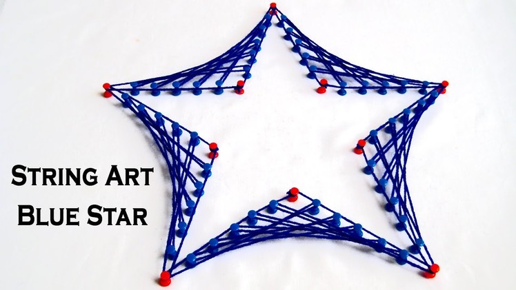 String Art Designs - Make Blue Star From String Art by Sonia Goyal