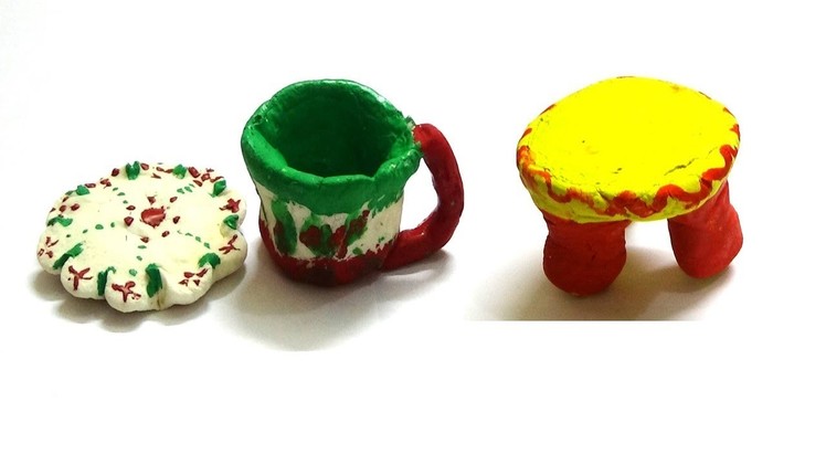 VERY EASY TEA CUP WITH SAUCER AND STOOL MAKING FOR KIDS-LEARNING ART FOR KIDS