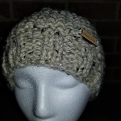 Very warm chunky beanie in great earth tones of beige and brown
