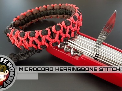 Adding Microcord Herringbone Stitching to a Cobra Stitch Paracord Bracelet