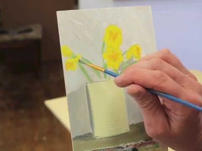 Art Lesson #21- Intro to Painting, Class 9, Daffodils and Vase