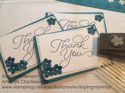 Beautiful but simple thank you cards with Stampin' Up! goods