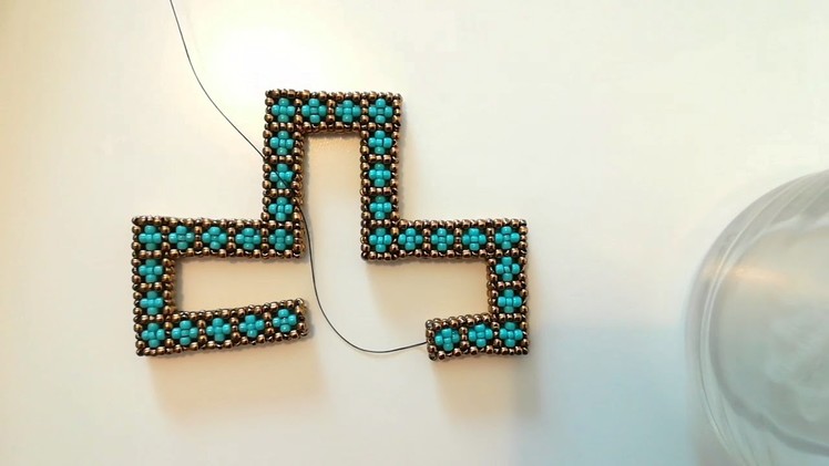 CRAW stitch Bead - Cross Cubic RAW open shape - Cubic Right Angle Weave with beads