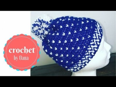 Crochet snowflake hat by Oana