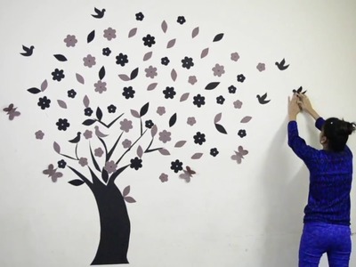 DIY How to make  Beautiful 3D  Wall Decoration Tree 02