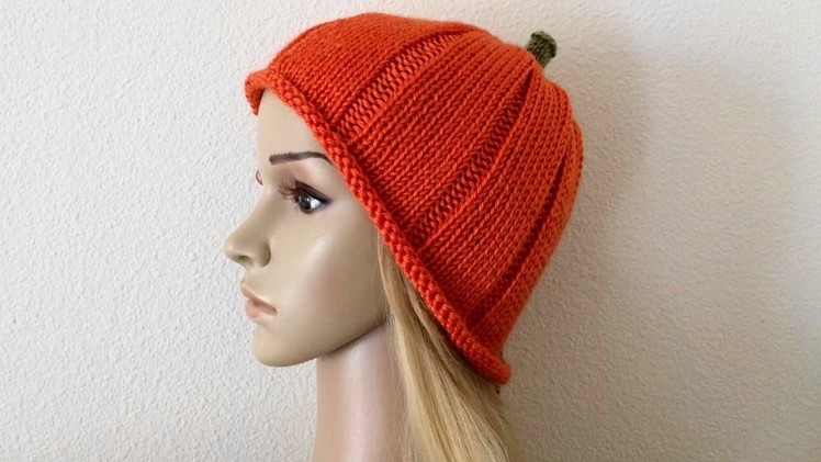 How To Knit A Pumpkin Hat, Lilu's Handmade Corner Video # 196