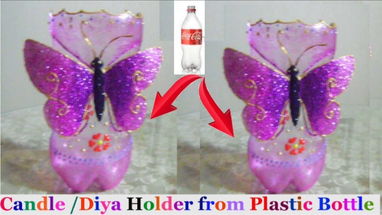 How to make Candle Stand.Diya Stand from plastic bottle diwali decoration ideas Best out Of Waste
