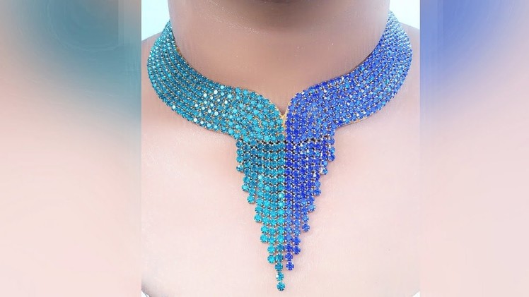 How To Make Designer  Necklace At Home | DIY | Hand Made Bridal Necklace | Chokar  | Uppunuti Home