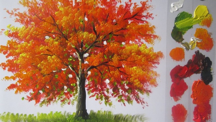 How to paint a tree in Acrylics lesson 4