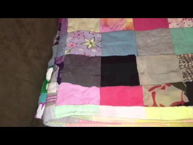 I made a patchwork quilt of my old clothes. :)